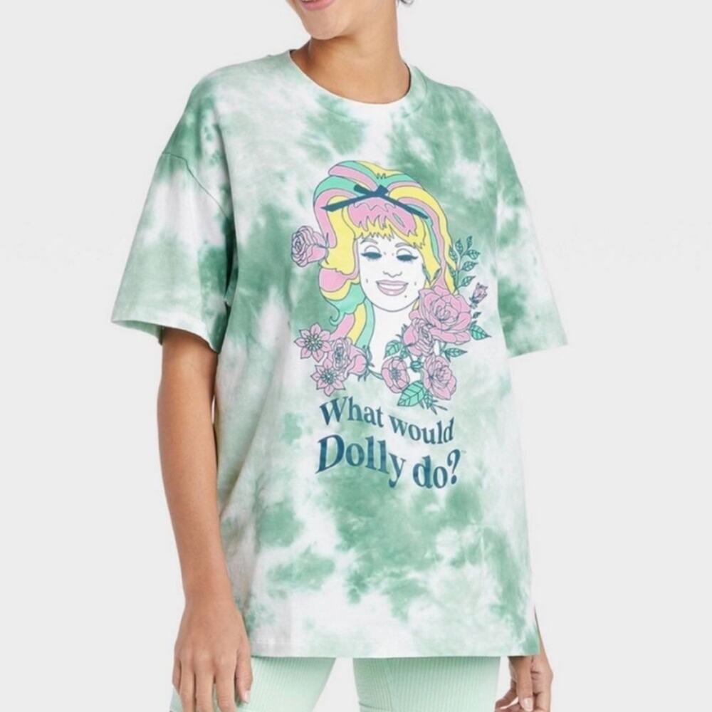 Dolly Parton What Would Dolly Do Graphic‎ Short Sleeve Tie Dye T Shirt Size XS/S